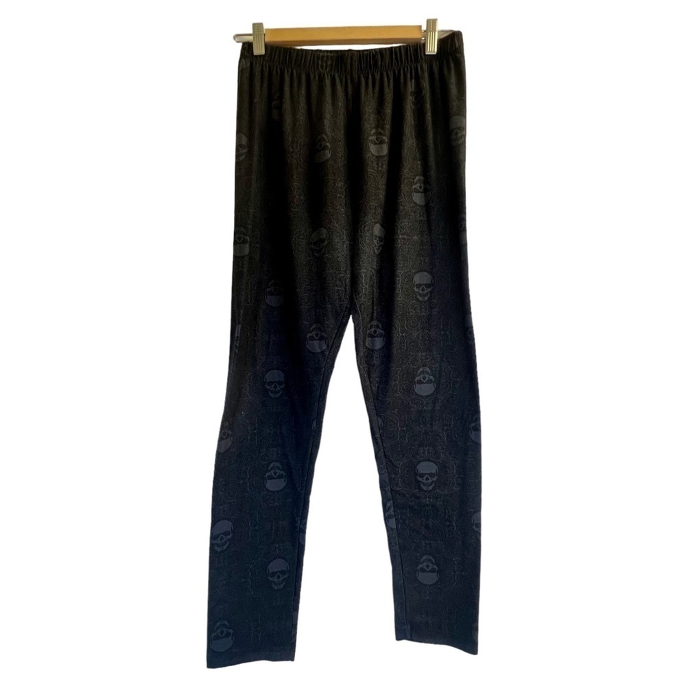 SweetLegs Plus Women's Leggings 14 - 22 Green Gray Skulls